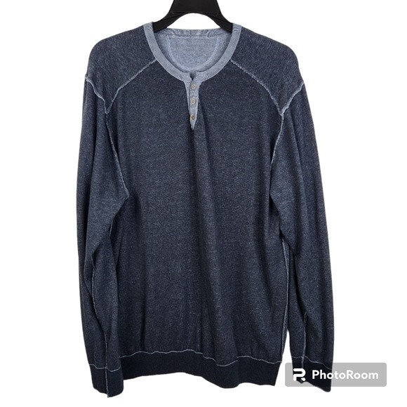 Raffi Mens 2-in-1 Reversible Long Sleeve Henley Shirt Size Large - Picture 11 of 13